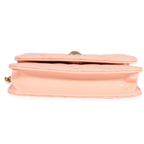 Chanel Light Orange Quilted Lambskin Pearl Crush Clutch - Picture 5 of 8